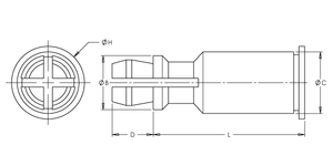 Self-Clinching Standoff, Spring Top, 7075-T6 Aluminum, 0.156 x 0.250, 100 Pack