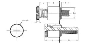 Self-Clinching Panel Fastener, 300 Series Stainless Steel, Passivated, 6-32 x 0.500, 100 Pack