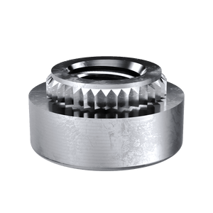 Broaching Nut, Steel, Electro Tin, Metric, M2x0.4, 100 Pack