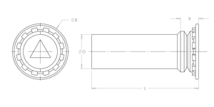 Self-Clinching Pin, Heat Treated Steel, Zinc, 0.16 x 0.500, 100 Pack