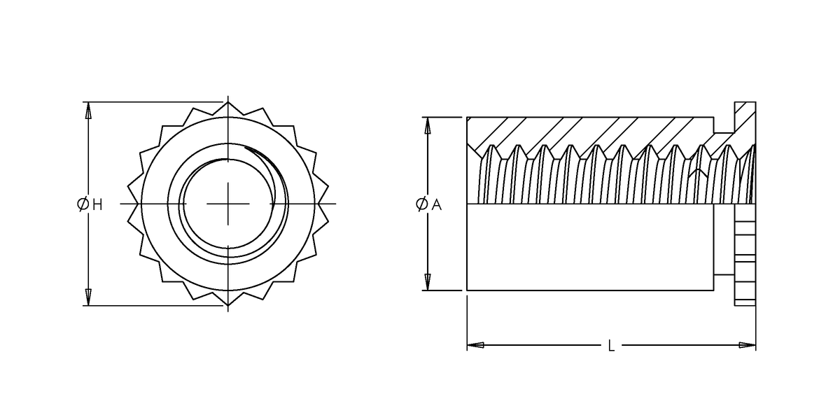 Self-Clinching Standoff, Miniature, 300 Series Stainless Steel, Passivated, M3 x 6.35, 100 Pack