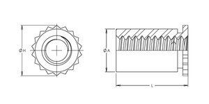 Self-Clinching Standoff, Miniature, 300 Series Stainless Steel, Passivated, M3 x 6.35, 100 Pack