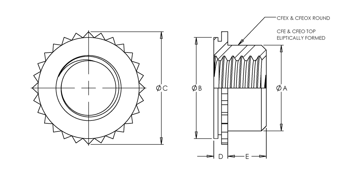 Self-Clinching Nut, Stainless Steel, Passivated, Metric, M4x0.7 x 1.6, 100 Pack