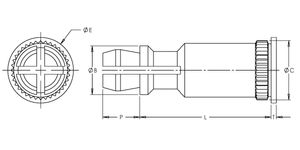 Broaching Standoff, Spring Top, Brass CDA-360 x 20, 100 Pack