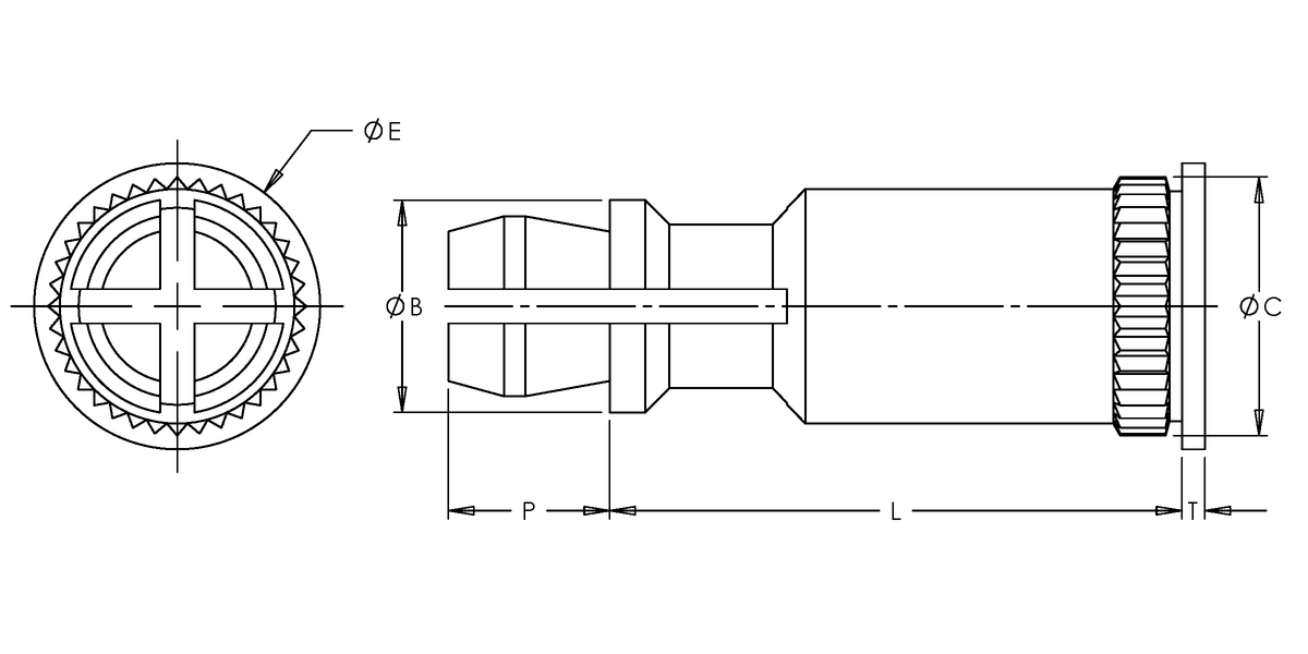 Broaching Standoff, Spring Top, Brass CDA-360 x 0.312, 100 Pack