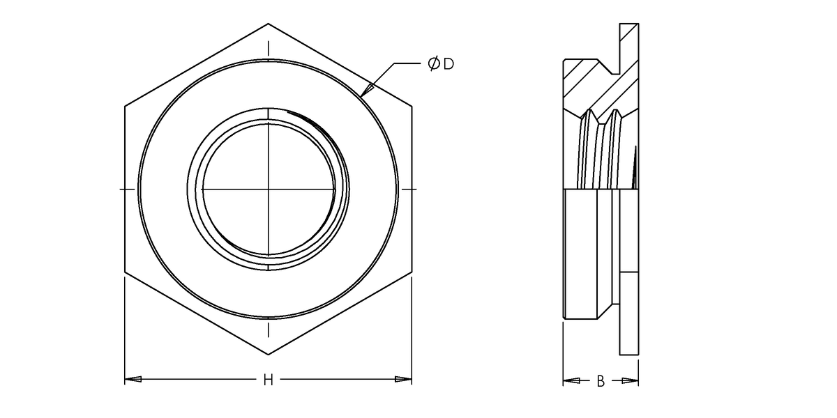 Self-Clinching Nut, Flush, 300 Series Stainless Steel, Passivated, 2-56 x 1, 100 Pack