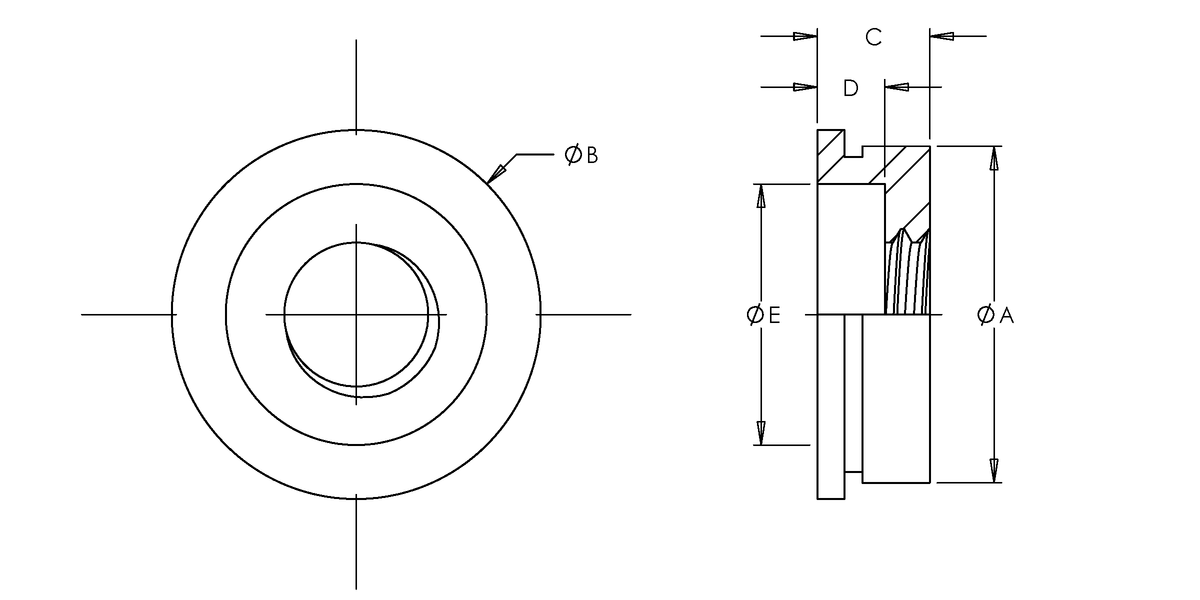 Flush Mounted Retainer Component, 300 Series Stainless Steel, Passivated, 6-32 x 1, 100 Pack