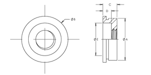 Flush Mounted Retainer Component, 300 Series Stainless Steel, Passivated, Metric, M4x0.7 x 1, 100 Pack