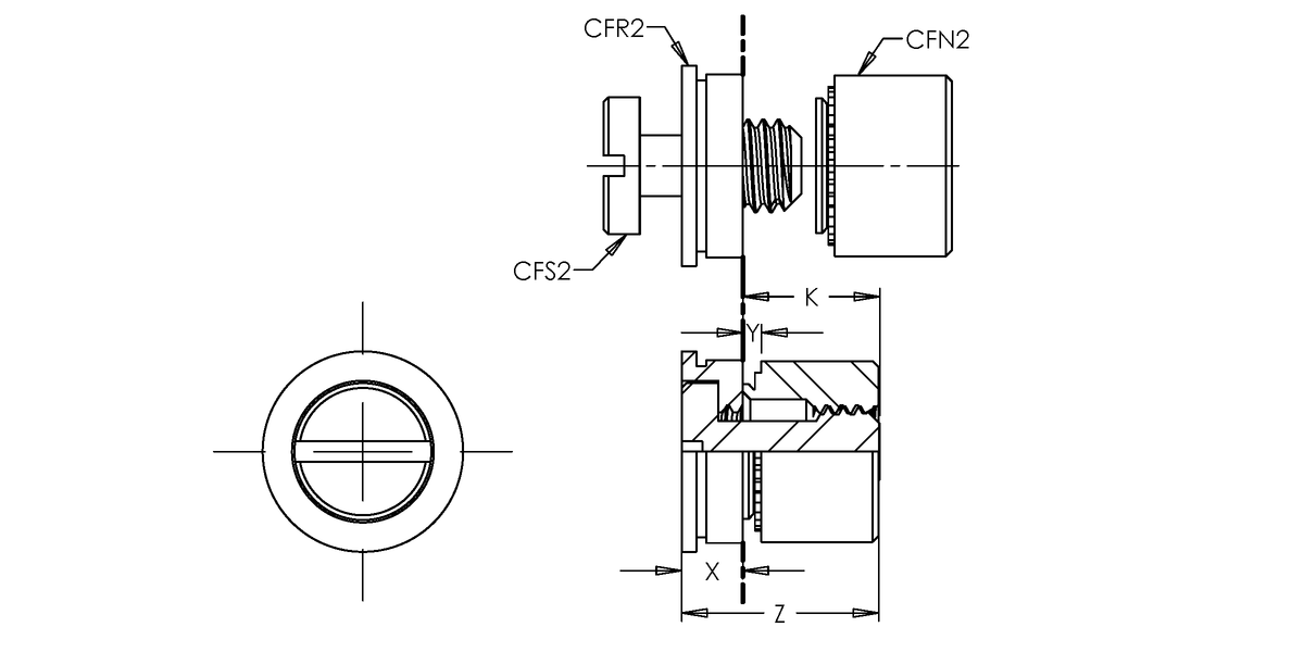 Flush Mounted Panel Screw Component, 300 Series Stainless Steel, Passivated, Metric, M4x0.7 x 40, 100 Pack