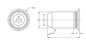 Self-Clinching Tapered Guide Pin, 300 Series Stainless Steel, Passivated, Metric, 3 x 8, 100 Pack