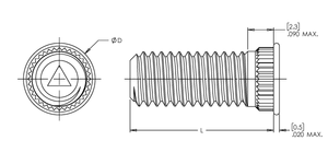Broaching Stud, Phosphor Bronze CDA-510, Electro Tin, 10-32 x 0.375, 100 Pack