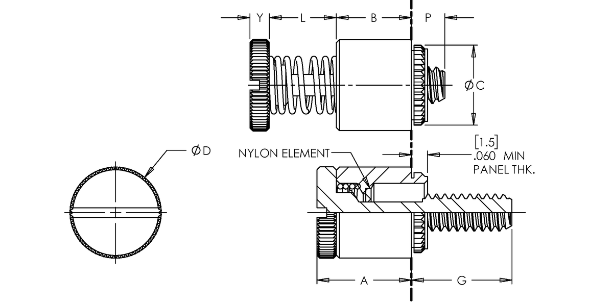 Panel Fastener, Broaching, 300 Series Stainless Steel, Passivated, Metric, M3x0.5 x 6.4, 100 Pack