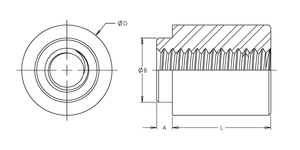 Nut Spacer, Reel Mounted, Steel, Electro Tin, Thru Hole, 0.116 x 0.250, 100 Pack