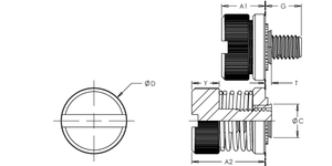 Self-Clinching Panel Fastener, Low Profile, Steel, Bright Nickel, 10-32, Type 2, 100 Pack