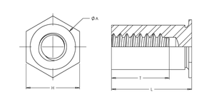 Self-Clinching Standoff, Thin Sheet, Steel, Zinc, M3x0.5 x 10, Partial Thread, Hole Dia.: 4.22, 100 Pack