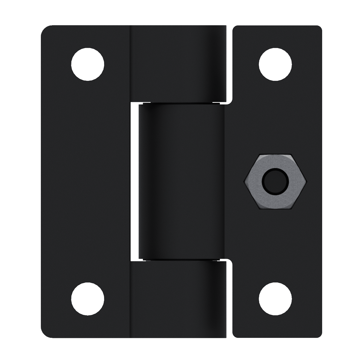 Southco E6-10-501-20 adjustable torque position control hinge in black acetal copolymer, back view