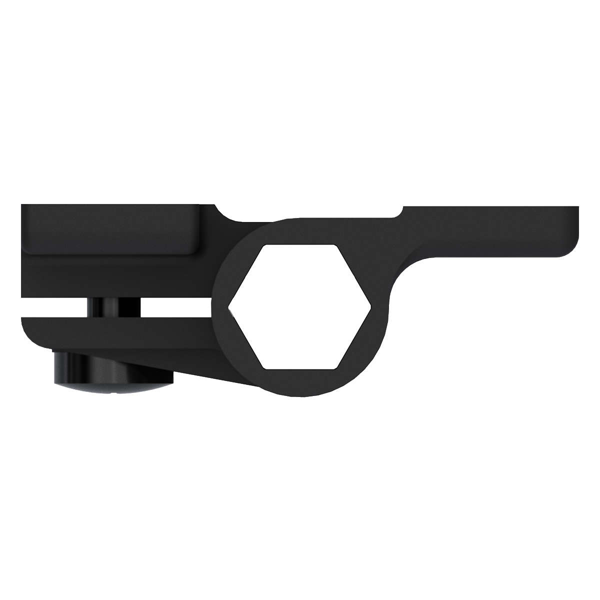 Southco E6-10-501-20 adjustable torque position control hinge in black acetal copolymer, top view