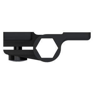 Southco E6-10-501-20 adjustable torque position control hinge in black acetal copolymer, top view