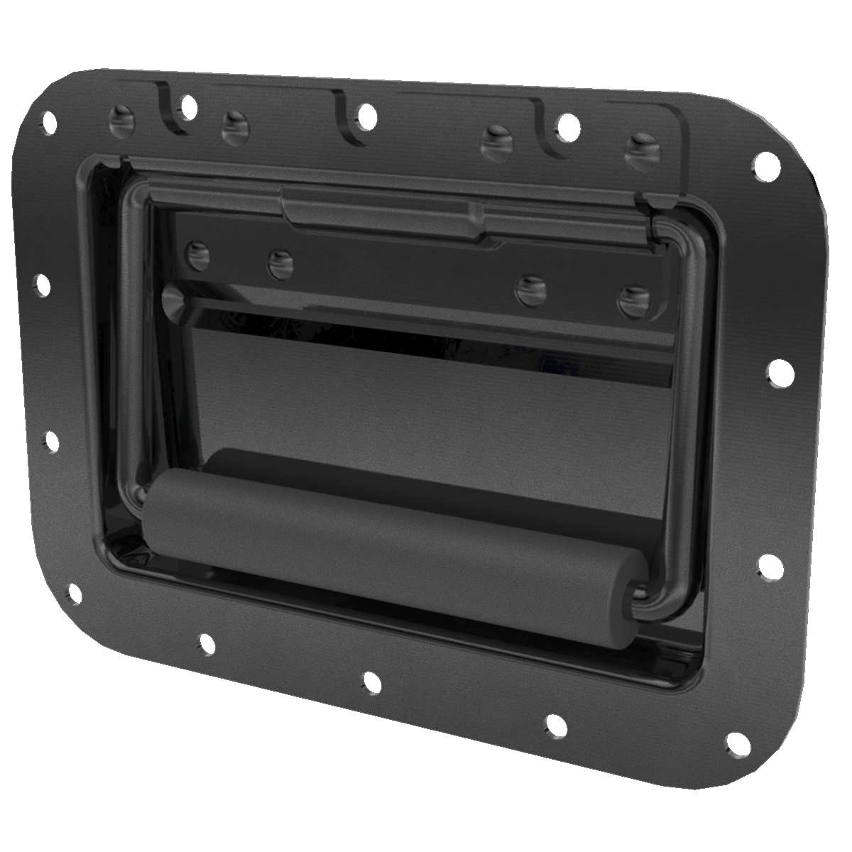 Black Large Steel Recessed Handle 3/4 view