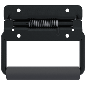 TCH 500-135900 large surface mount handle, black steel plate with the spring-loaded bail top view