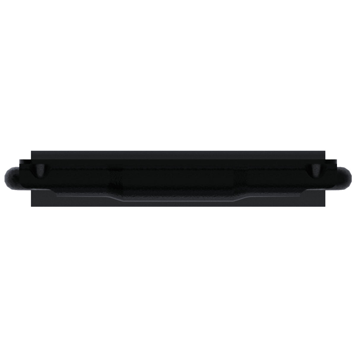 TCH 500-135900 large surface mount handle, black steel plate with the spring-loaded bail top view