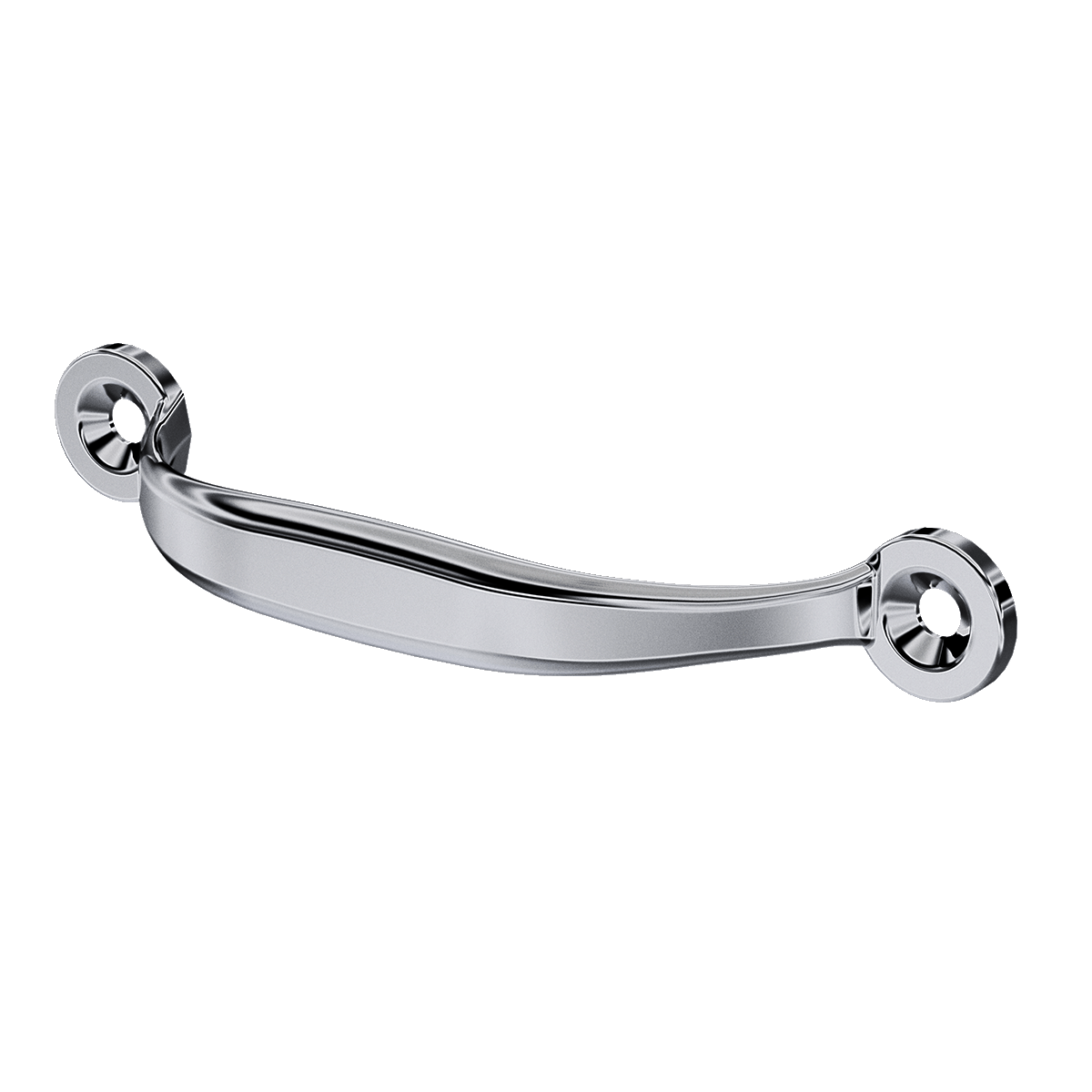 Angled side view of chrome utility handle showing grip and mounting base