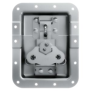 front view of recessed pad lockable twist catch