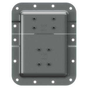 rear view of large twist catch showing backplate and mounting holes