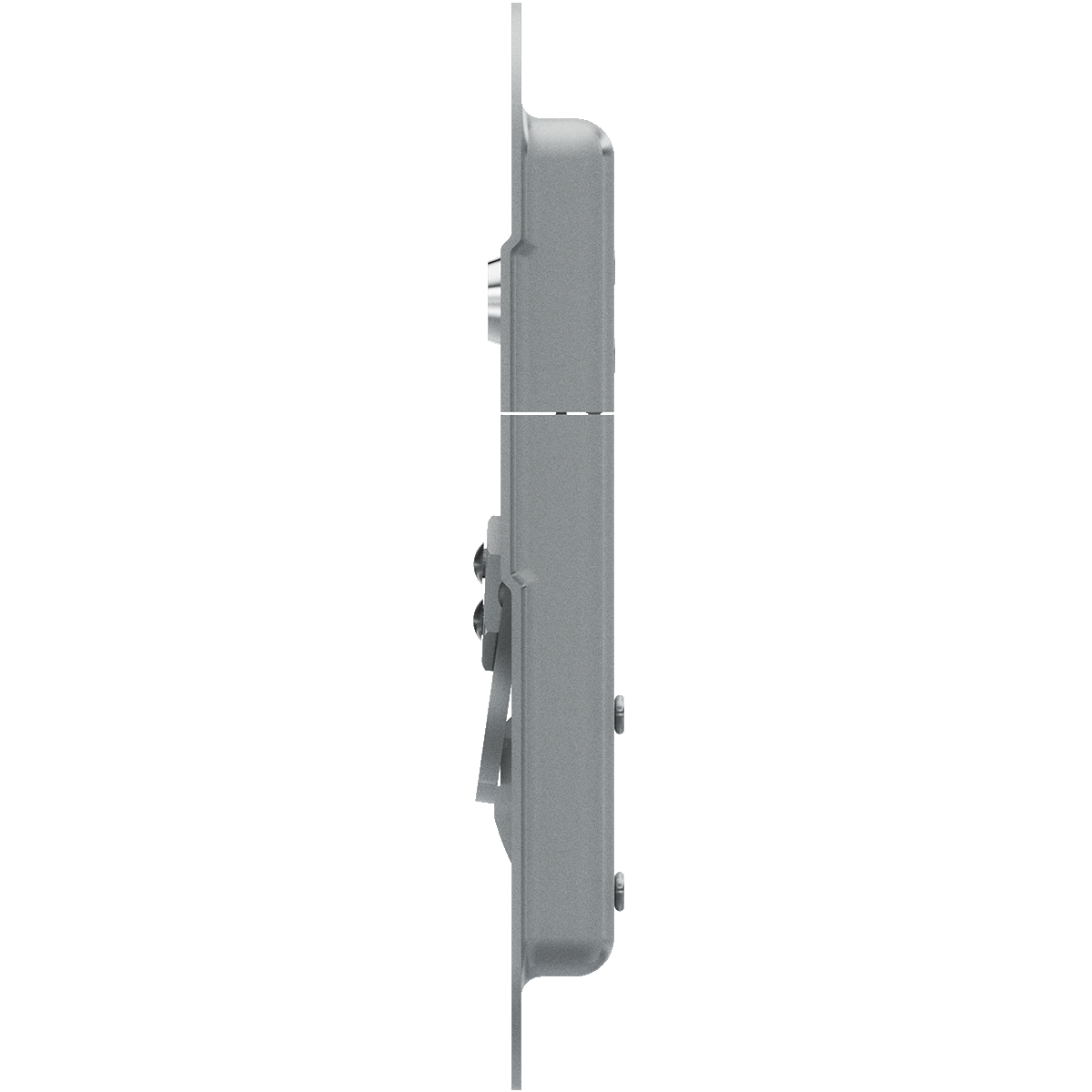 right side view of low-profile key lock catch