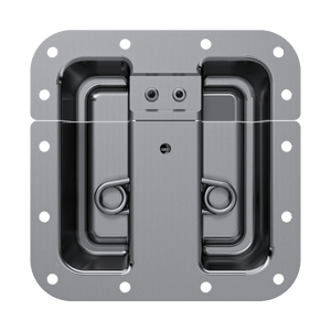 Stainless steel protected surface mount latch, back view