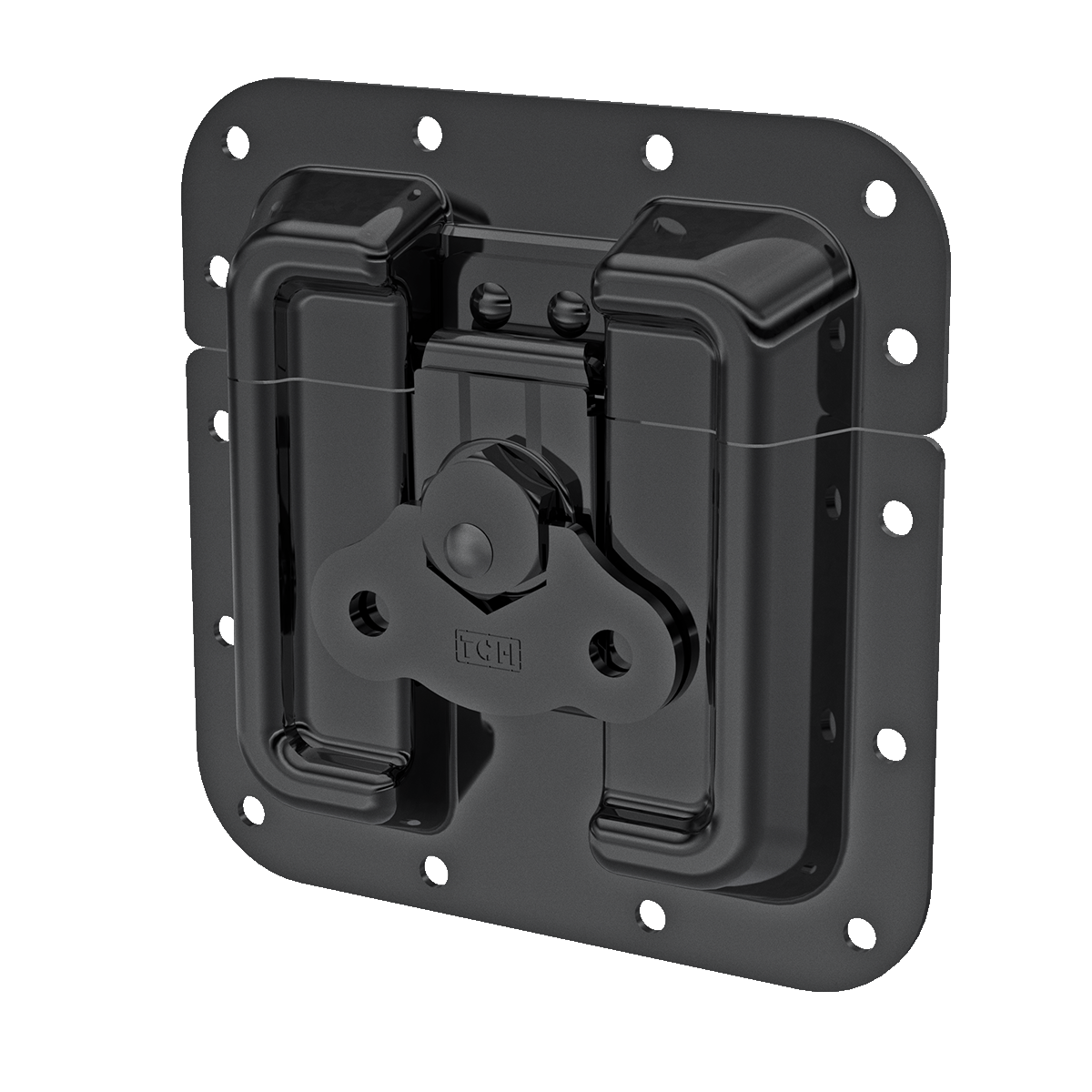 Black Surface Mount Protective Latch, perspective view