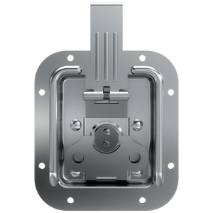 front view of recessed catch with zinc faceplate and internal grip blade