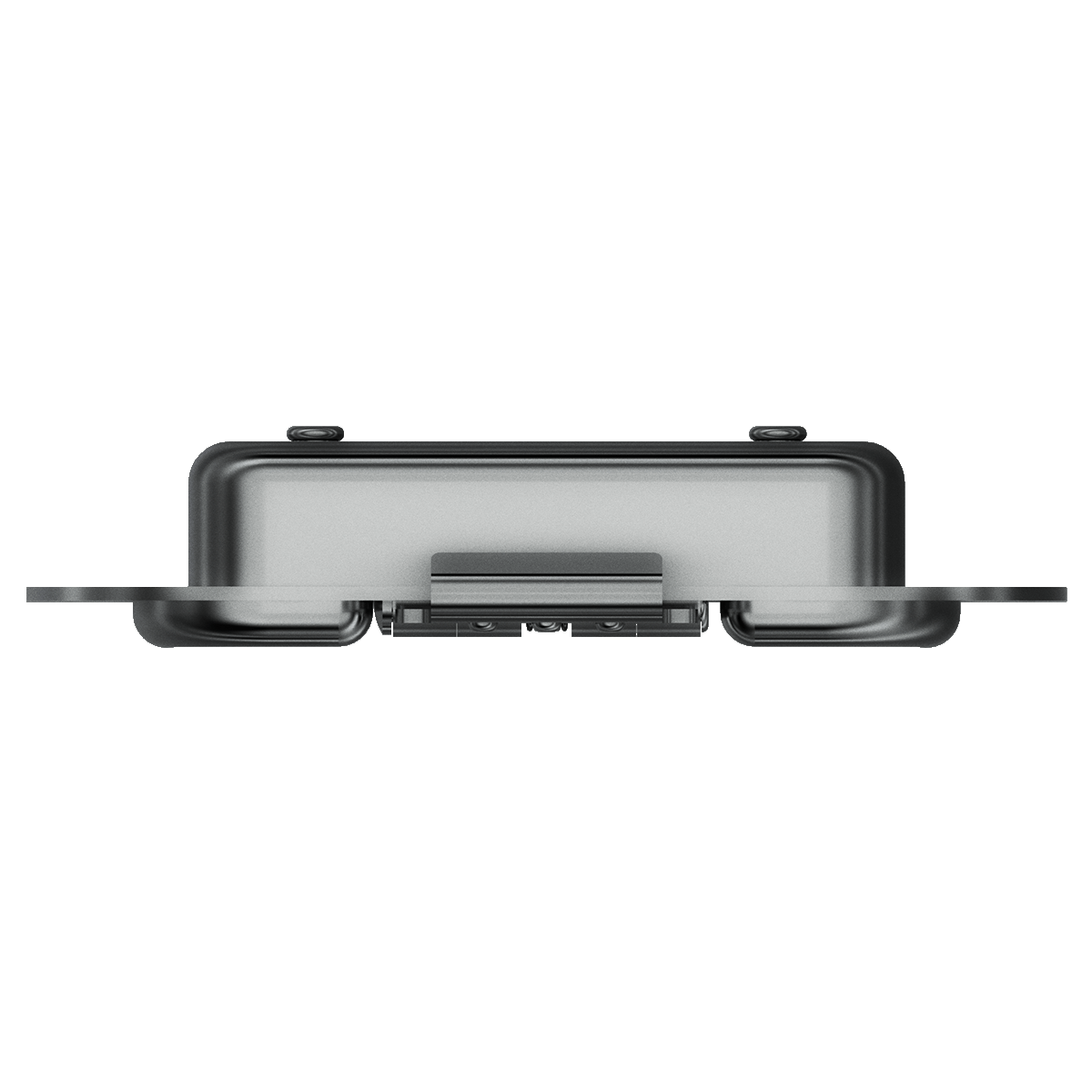 top view of catch showing low-profile face and recessed latch opening
