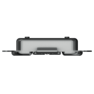 top view of catch showing low-profile face and recessed latch opening