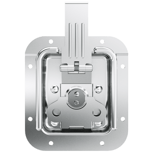 Front view showing flush-mount recessed catch face