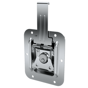 angled view of small recessed catch with valance-spanning faceplate
