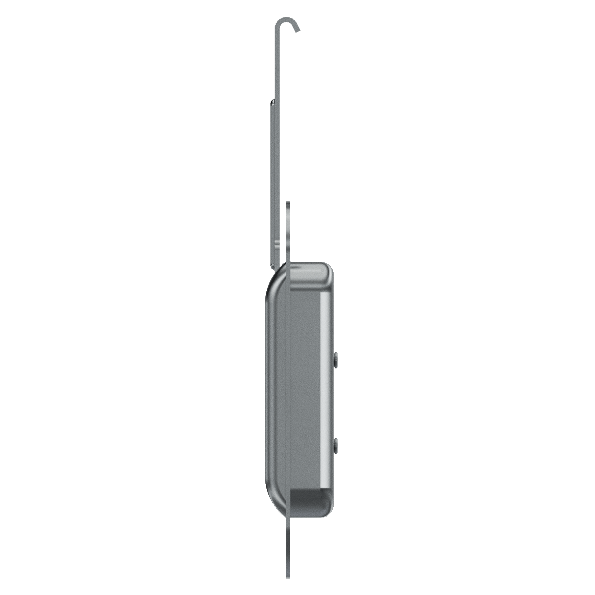 right side view of small recessed catch