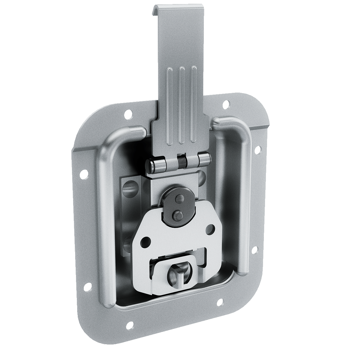 2-7/8in Pad lockable Valance Spanning Catch, Offset Dish