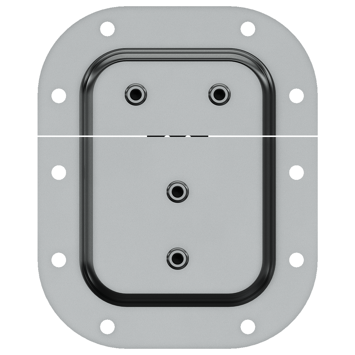 rear view showing mounting bracket and backing plate