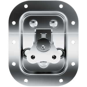 front view of recessed twist latch with butterfly actuator