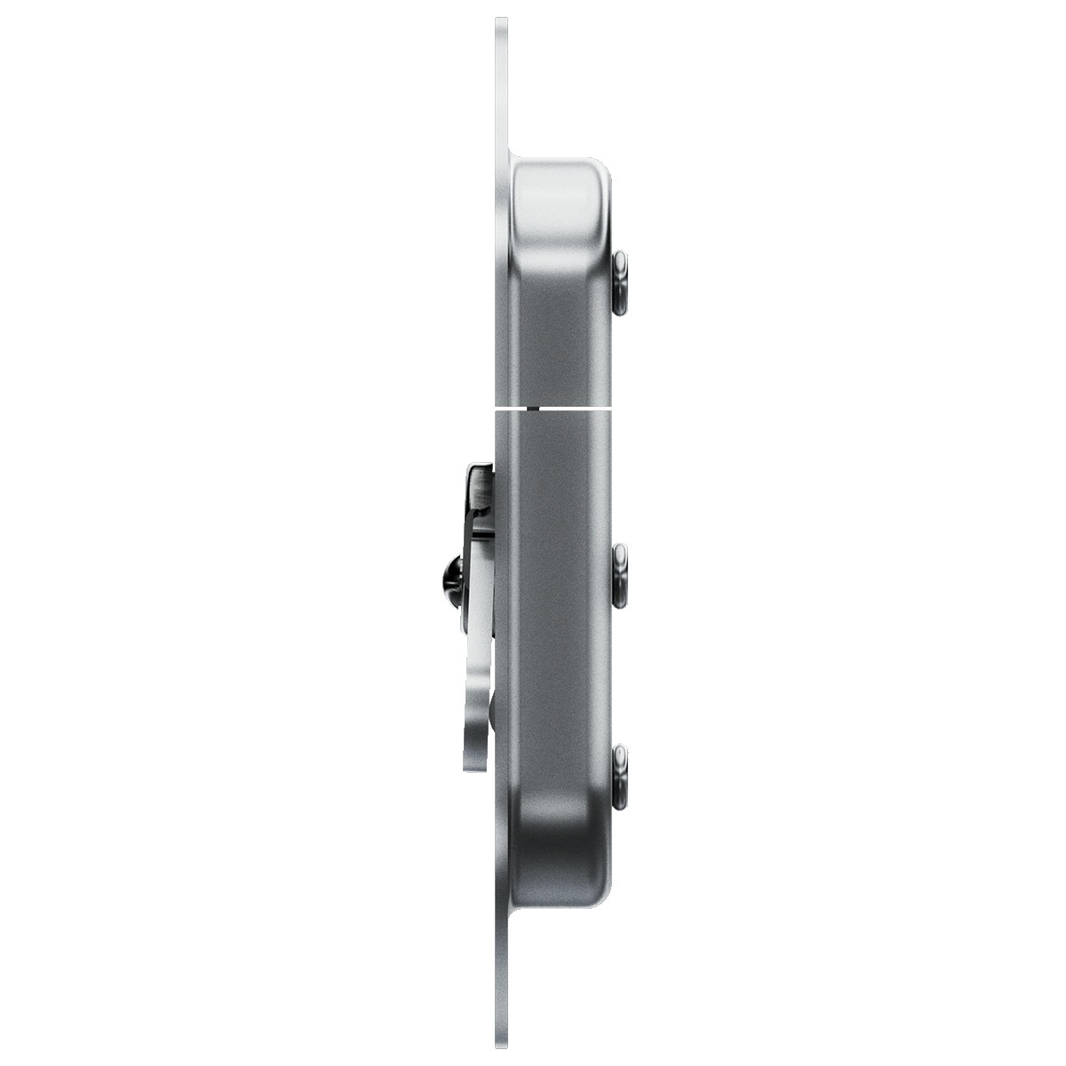 right side view of flush-mounted twist latch for panels