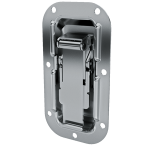 angled view showing drawlatch with blade in locked down position
