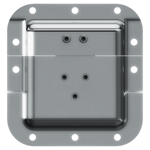 rear view of medium recessed steel latch with anchor plate