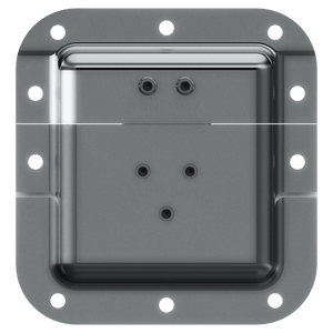 rear view of twist catch showing mounting holes and steel backside