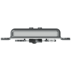 top view of twist catch showing flush-mount profile and padlock latch recess