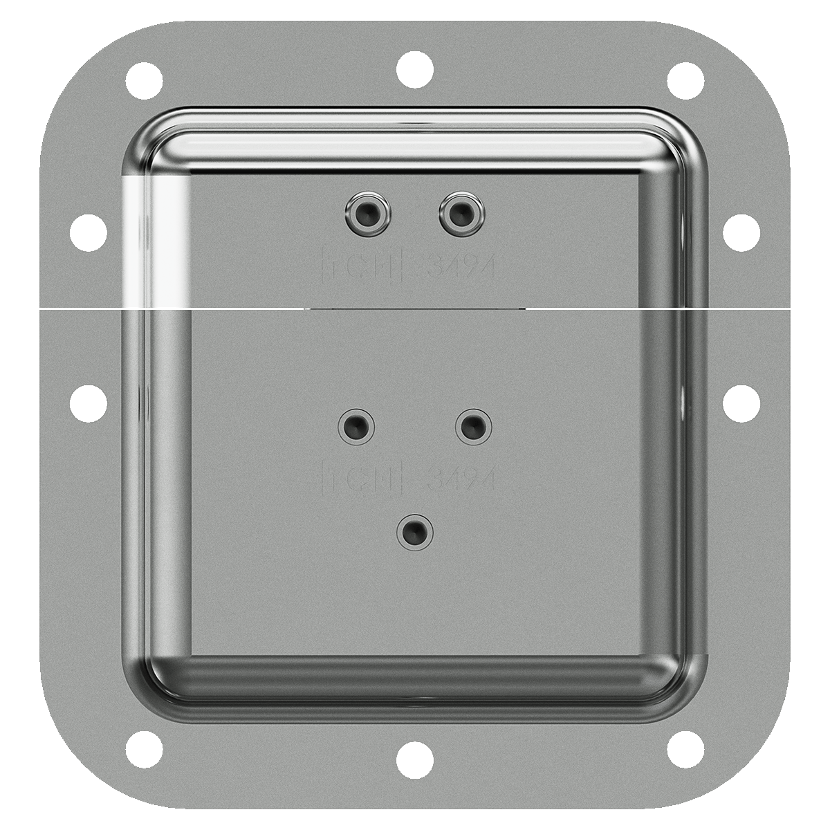 back view of twist catch mounting plate