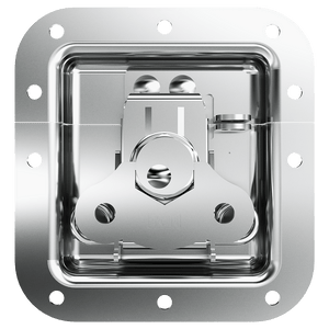 front view of recessed twist latch with padlock slot