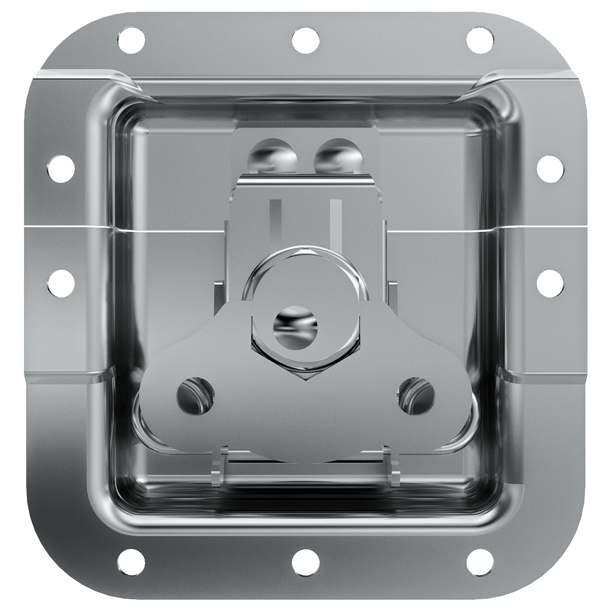 front view showing flush-mount panel installation
