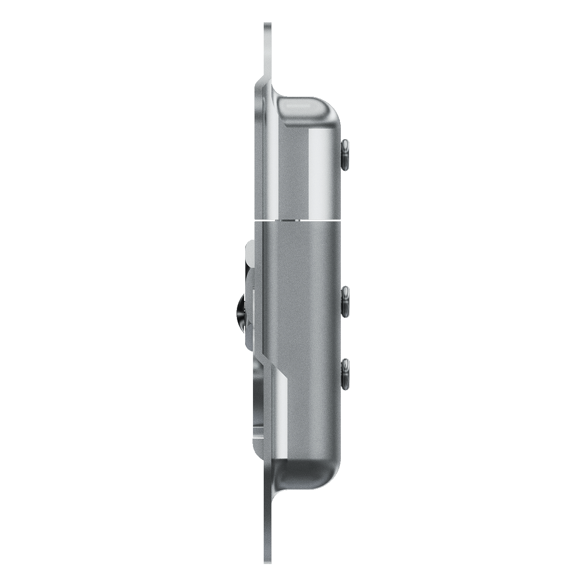 side profile showing offset tab with mounting holes