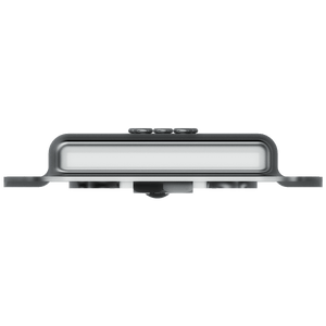 top view of flush-mount recessed catch with visible offset profile
